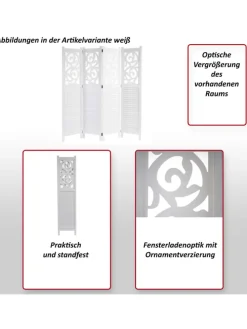 Paravant Izmir mit Ornamente, 170x161x2cm, grün