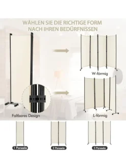 Paravent 4 tlg. 173 cm in Beige
