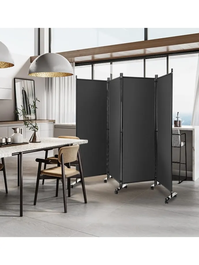 Paravent 4 tlg. 173 cm in Grau