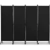 Paravent 4 tlg. 173 cm in Schwarz