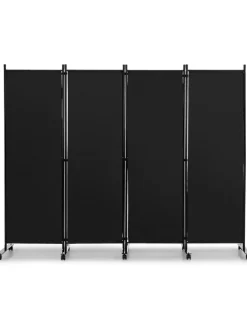 Paravent 4 tlg. 173 cm in Schwarz