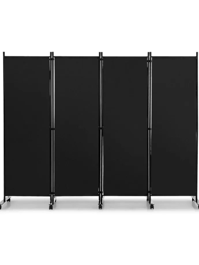 Paravent 4 tlg. 173 cm in Schwarz