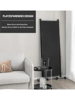 Paravent 4 tlg. 173 cm in Schwarz