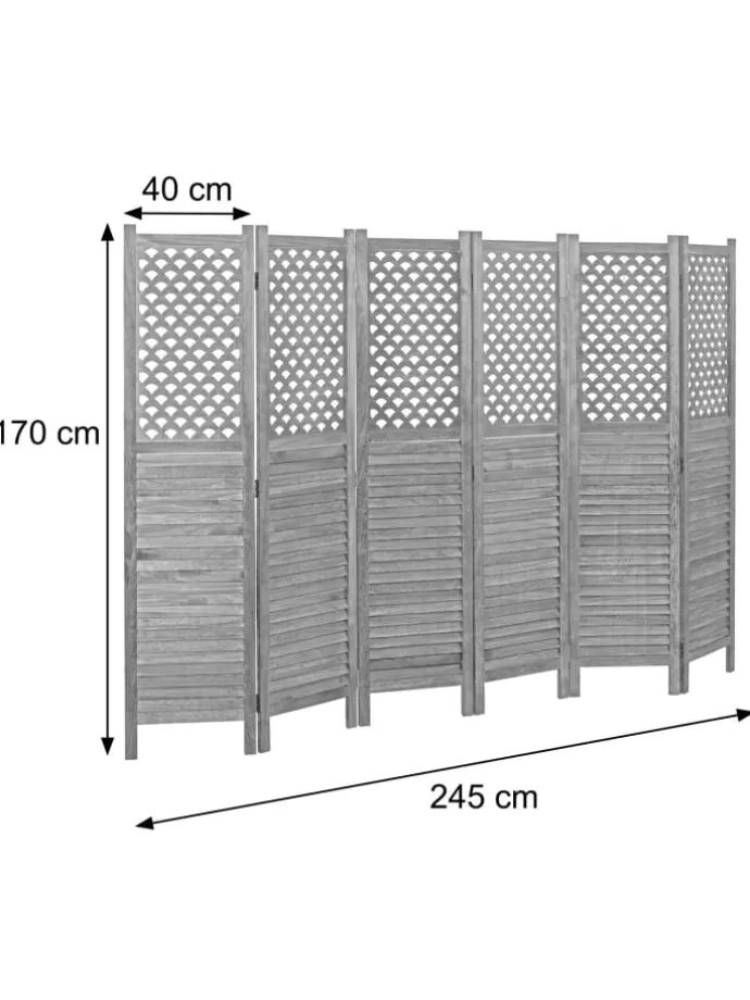 Paravent A84 mit Ornamente, Braun