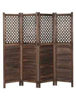 Paravent A84 mit Ornamente, Braun