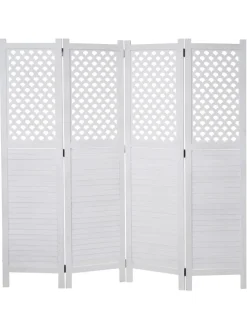 Paravent A84 mit Ornamente, Weiß