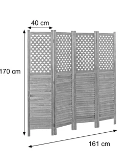 Paravent A84 mit Ornamente, Weiß