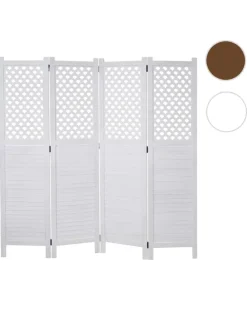 Paravent A84 mit Ornamente, Weiß