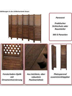 Paravent A84 mit Ornamente, Weiß