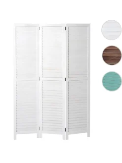 Paravent C30 im Shabby-Look, Weiß