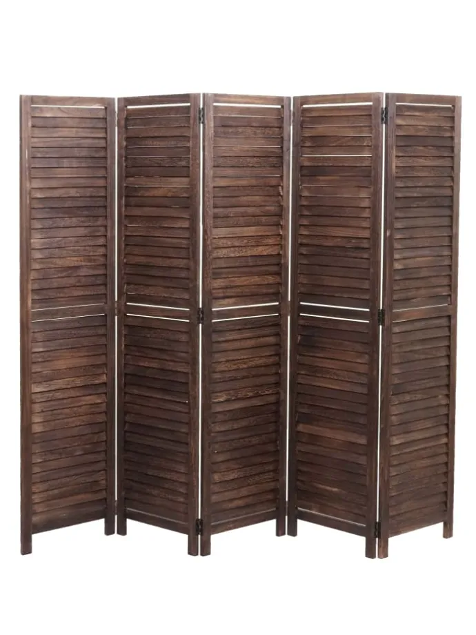 Paravent C30 im Shabby-Look, Braun