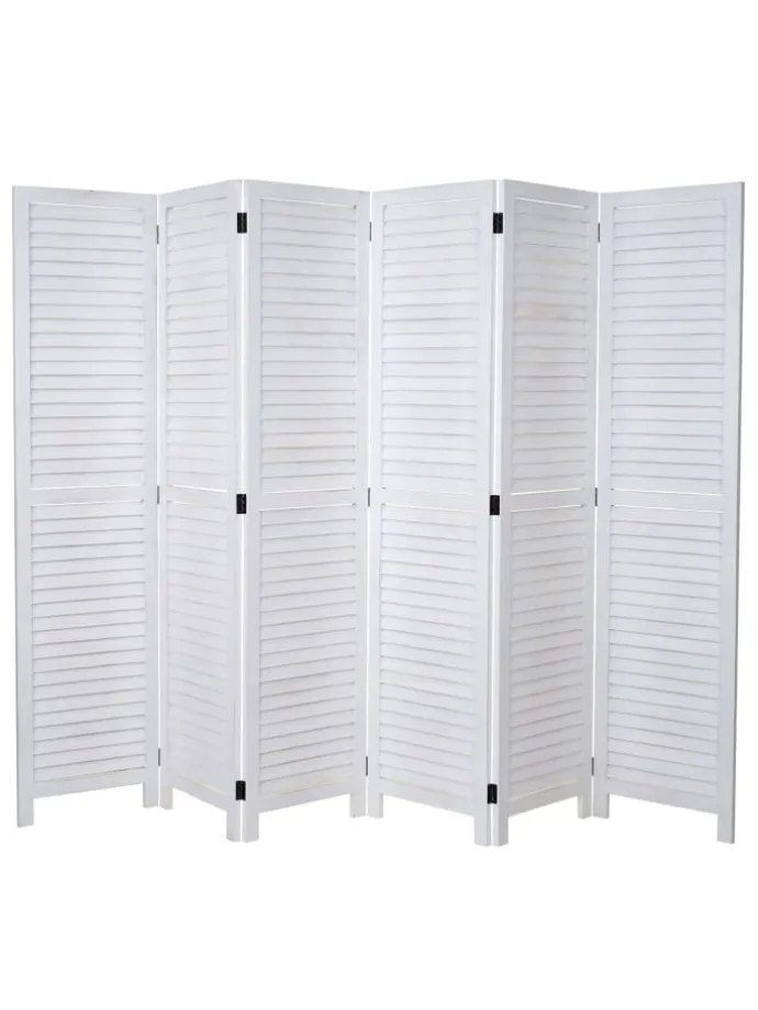 Paravent C30 im Shabby-Look, Weiß