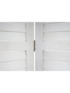 Paravent C30 im Shabby-Look, Weiß