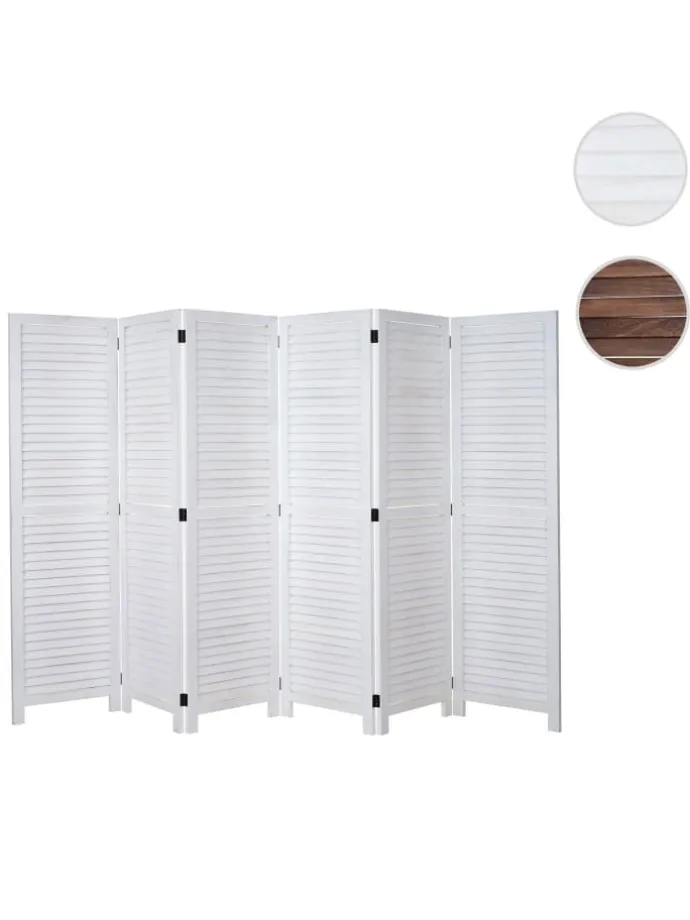 Paravent C30 im Shabby-Look, Weiß