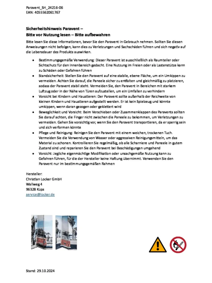 Paravent CALIFORNIA in Rosa