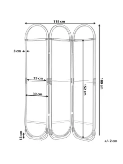 Paravent CORTONA in /Braun/Schwarz - (W) 118 x (H) 180 x (L) 3 cm