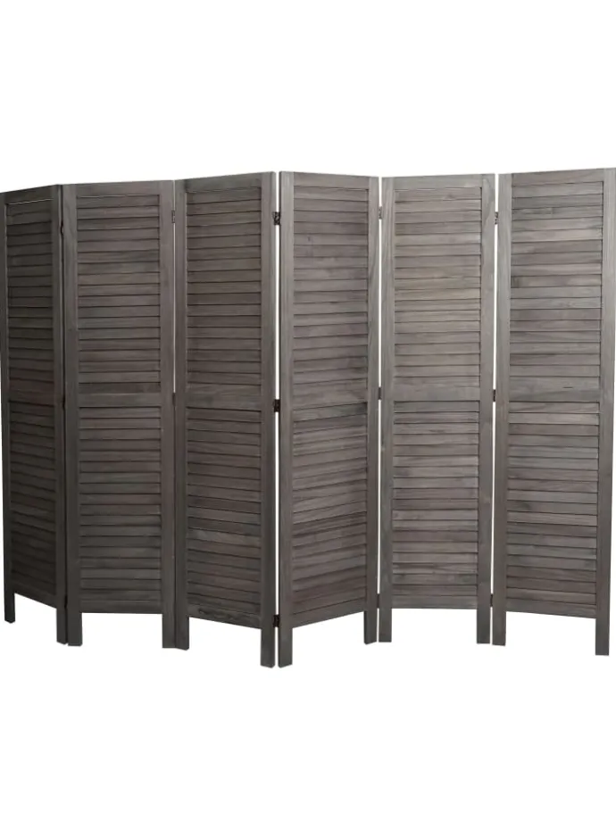 Paravent G30 im Shabby-Look, Grau-braun