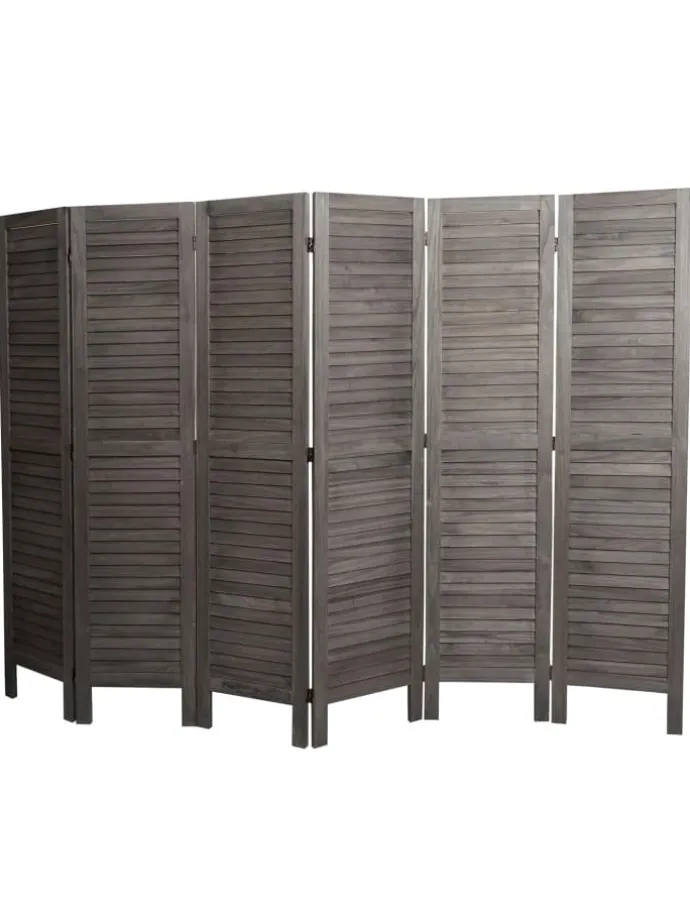 Paravent G30 im Shabby-Look, Grau-braun