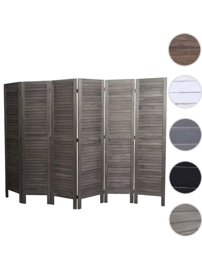 Paravent G30 im Shabby-Look, Grau-braun