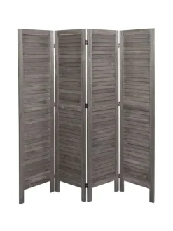 Paravent G30 im Shabby-Look, Grau-braun