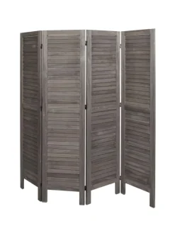 Paravent G30 im Shabby-Look, Grau-braun