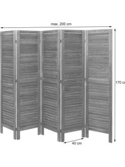 Paravent G30 im Shabby-Look, Hellbraun