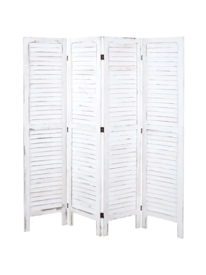 Paravent G30 im Shabby-Look, Weiß