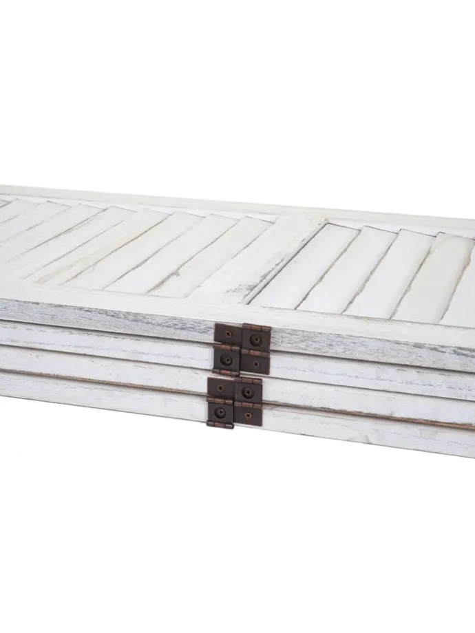 Paravent G30 im Shabby-Look, Weiß