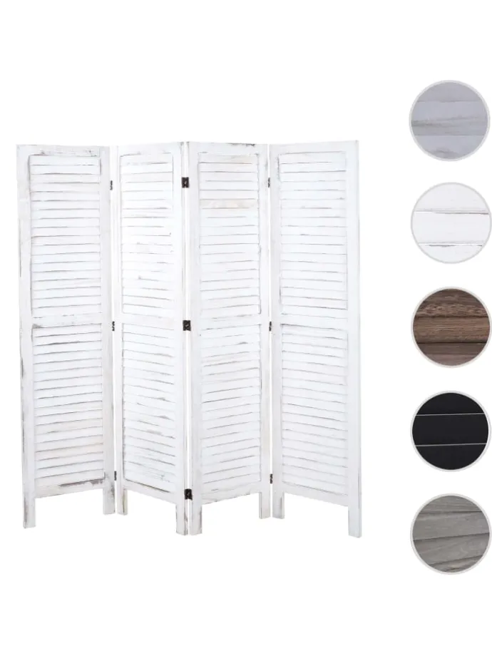 Paravent G30 im Shabby-Look, Weiß