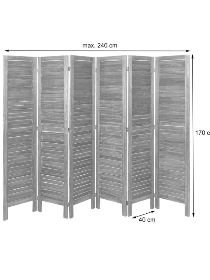 Paravent G30 im Shabby-Look, Braun
