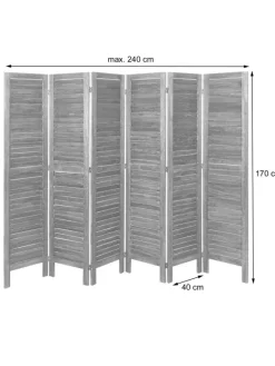 Paravent G30 im Shabby-Look, Anthrazit