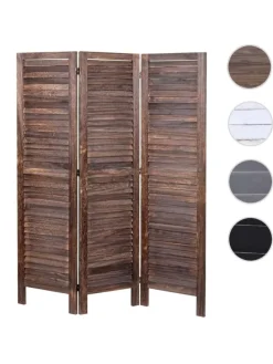 Paravent G30, Shabby-Look, Braun