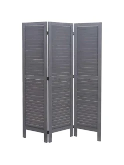 Paravent G30, Shabby-Look, Grau