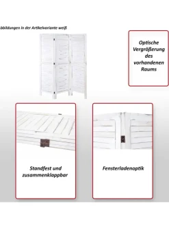 Paravent G30, Shabby-Look, Grau