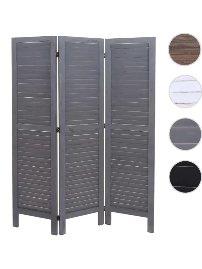 Paravent G30, Shabby-Look, Grau