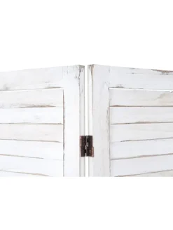 Paravent G30, Shabby-Look, Weiß