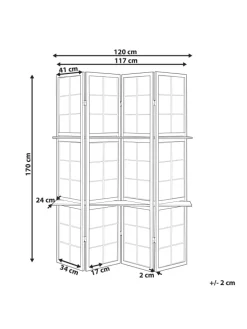 Paravent GOMAGOI in Schwarz - (W) 120 x (H) 170 x (L) 2 cm