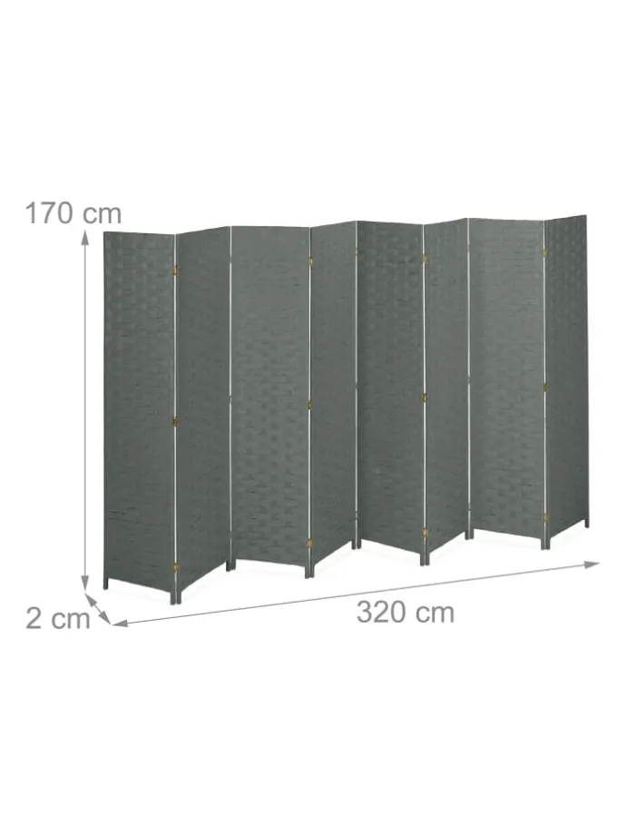 Paravent in Grau - (B)320 x (H)170cm