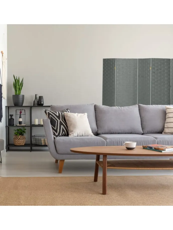 Paravent in Grau - (B)320 x (H)170cm