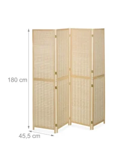 Paravent in Natur - (B)182 x (H)180 cm
