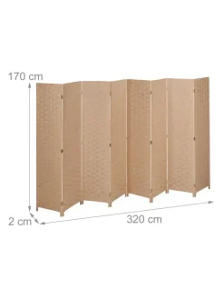 Paravent in Natur - (B)320 x (H)170cm