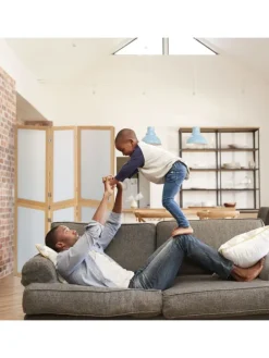 Paravent in Natur/ Weiß - (B)136,5 x (H)180 cm