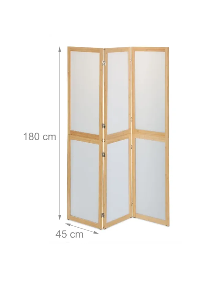 Paravent in Natur/ Weiß - (B)136,5 x (H)180 cm