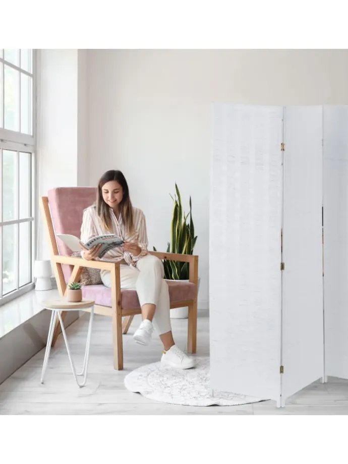 Paravent in Weiß - (B)180 x (H)180 cm