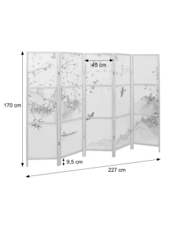 Paravent O70, Naturmotive 170x227cm, Kirschblüten