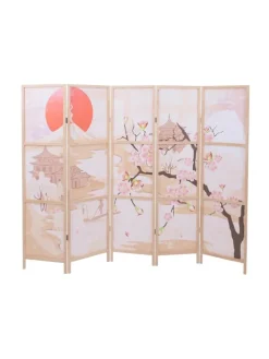 Paravent O70, Naturmotive 170x227cm, Kirschblüten