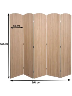 Paravent O30 zusammenklappbar 5 Paneele 170x204cm
