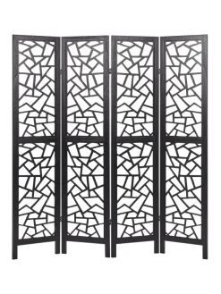 Paravent PIANLARGO in Schwarz - (W) 163 x (H) 170 x (L) 2 cm
