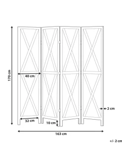 Paravent RIDANNA in Braun - (W) 163 x (H) 170 x (L) 2 cm