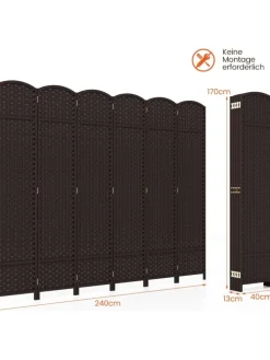 Paravent 240x170cm in Braun